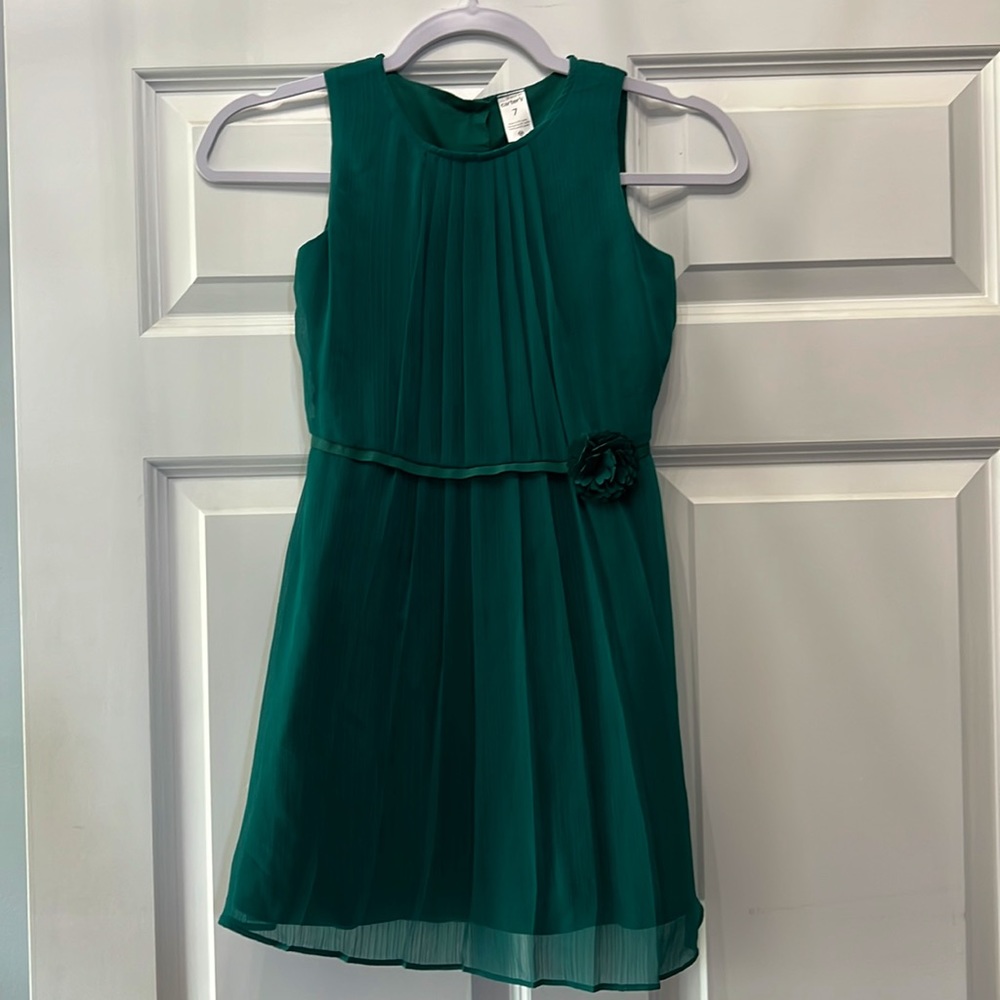Emerald green little girls dress